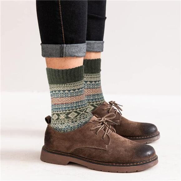 5 Pcs Unisex Wool Warm Thick Socks Vintage Winter‎ Fall Season for Men and Women - Picture 7 of 7